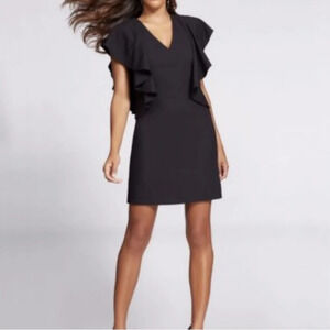 GABRIELLE UNION by NEW YORK & COMPANY BLACK RUFFLE SLEEVE SHIFT DRESS SZ L